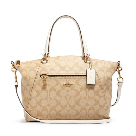 Coach Handbags - Coach Prairie Satchel Signature Light Khaki Chalk